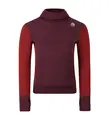 WarmWool hoodsweater Ch Fig/Red Dahlia 100