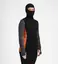 WarmWool hoodsweater w/zip W's Jet Black/Marengo/Gold Flame S 