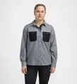 Reborn woolshirt W&#39;s Light Grey/Dark Grey Melange M