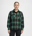 Reborn woolshirt W&#39;s Check Dark Grey / Green M