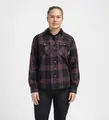 Reborn woolshirt W&#39;s Check Dark Grey / Bordeaux M
