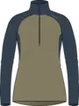 LightWool 140 Polo w/zip W's Aloe/Midnight Navy M