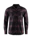 ReBorn woolshirt M&#39;s Check Dark Grey / Bordeau M